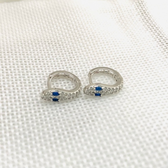 Serpent Huggie Hoop Earrings - Picture 6 of 11